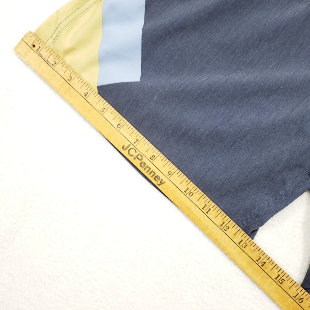 Fair Harbor Swim Trunks Men XXL Blue Yellow Colorblock Lined Hybrid Shorts‎